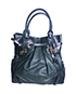 Large Buckle Top Handle bag, &pound;90, Handbags, Green, Leather, Back view